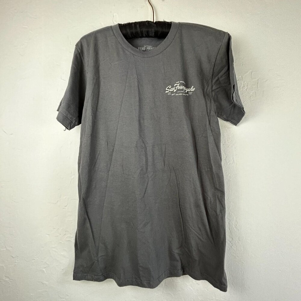 San Franpsycho Mens Whisper Sisters Charcoal Tee Short Sleeves Crew Neck Small